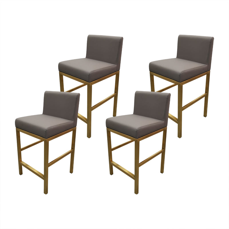 Taburete de bar con respaldo sin brazos Glam, taburete de bar de joyería de acero inoxidable con cojín
