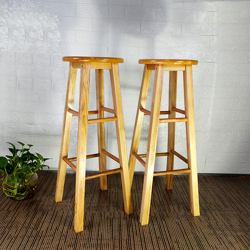 Moderner armloser rückenloser Thekeschatzhocker Holzhaushalshocker mit Holzsitz