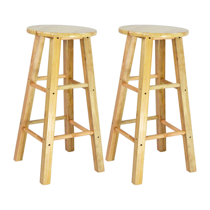 Moderner armloser rückenloser Thekeschatzhocker Holzhaushalshocker mit Holzsitz