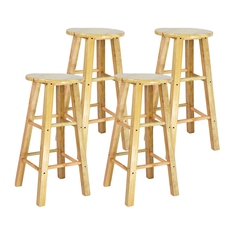 Moderner armloser rückenloser Thekeschatzhocker Holzhaushalshocker mit Holzsitz