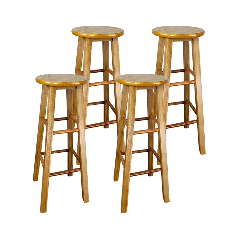 Moderner armloser rückenloser Thekeschatzhocker Holzhaushalshocker mit Holzsitz