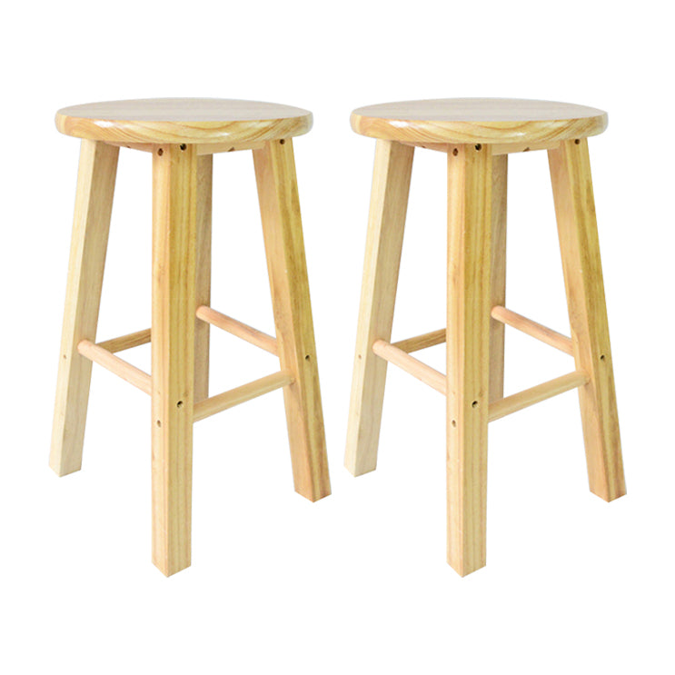 Moderner armloser rückenloser Thekeschatzhocker Holzhaushalshocker mit Holzsitz