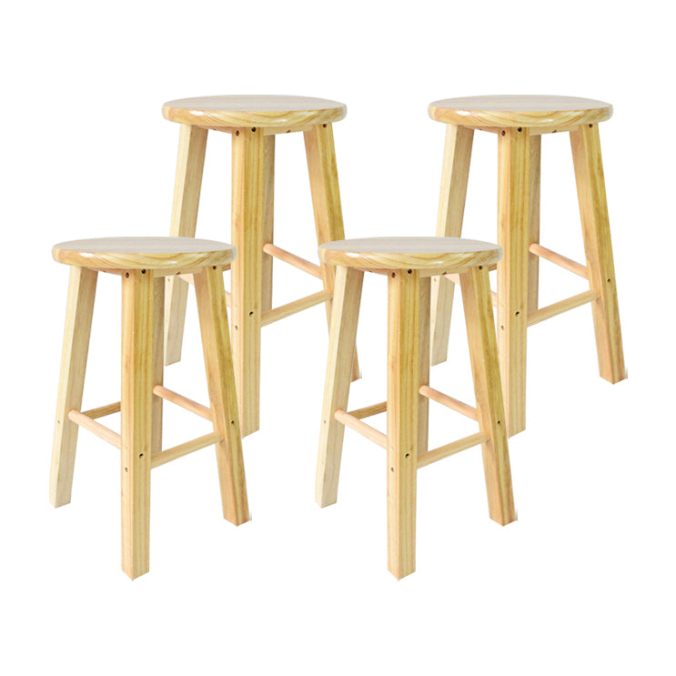 Moderner armloser rückenloser Thekeschatzhocker Holzhaushalshocker mit Holzsitz