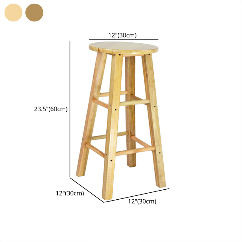 Moderner armloser rückenloser Thekeschatzhocker Holzhaushalshocker mit Holzsitz
