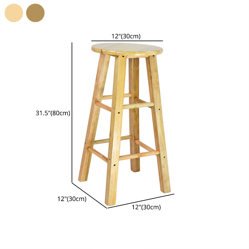 Moderner armloser rückenloser Thekeschatzhocker Holzhaushalshocker mit Holzsitz