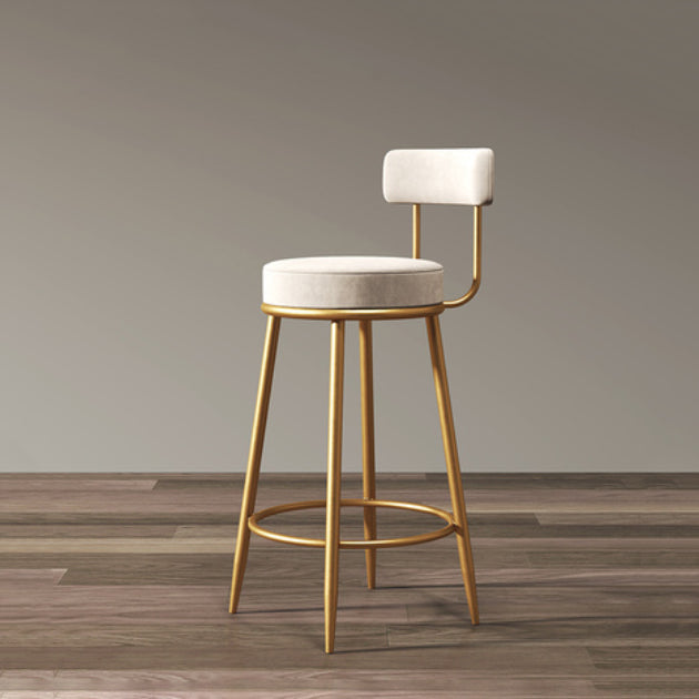 Glam Barhocker ohne Armlehnen, Barhocker aus Eisen mit Samtkissen