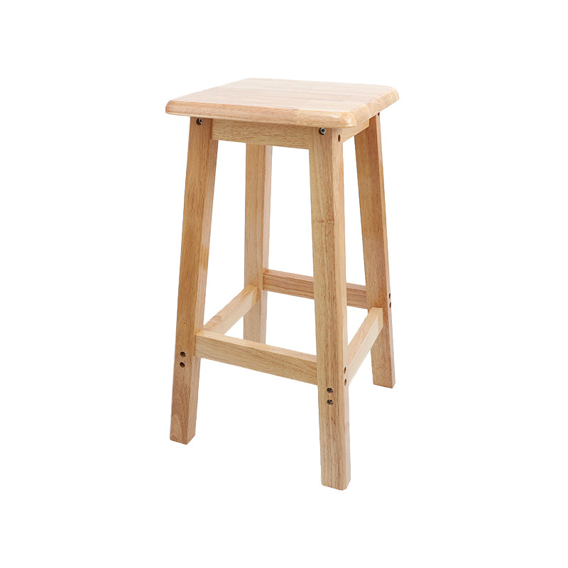 Taburete de bar sin respaldo moderno sin brazos de madera para el hogar con asiento y pedal de madera