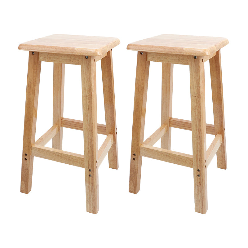 Taburete de bar sin respaldo moderno sin brazos de madera para el hogar con asiento y pedal de madera