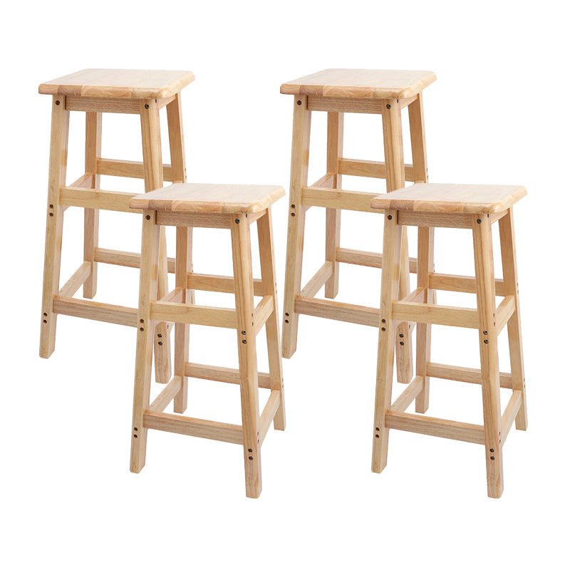 Taburete de bar sin respaldo moderno sin brazos de madera para el hogar con asiento y pedal de madera