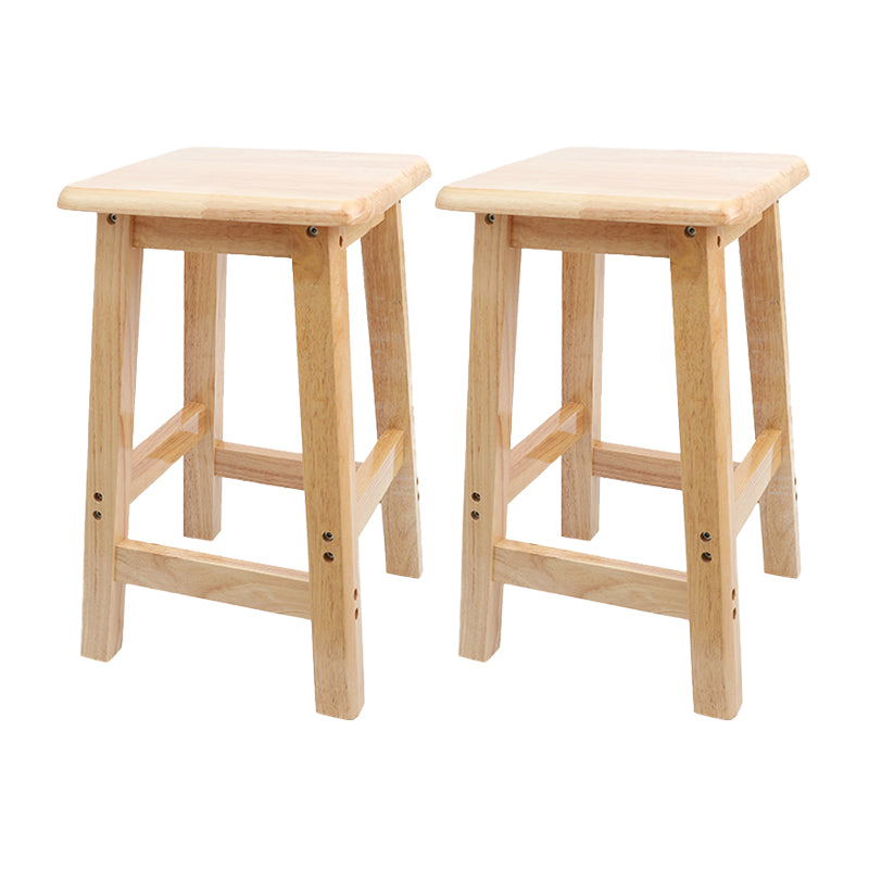 Taburete de bar sin respaldo moderno sin brazos de madera para el hogar con asiento y pedal de madera