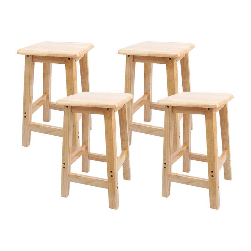 Taburete de bar sin respaldo moderno sin brazos de madera para el hogar con asiento y pedal de madera