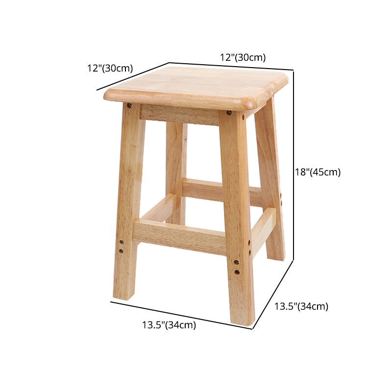 Taburete de bar sin respaldo moderno sin brazos de madera para el hogar con asiento y pedal de madera