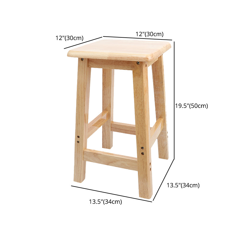 Taburete de bar sin respaldo moderno sin brazos de madera para el hogar con asiento y pedal de madera