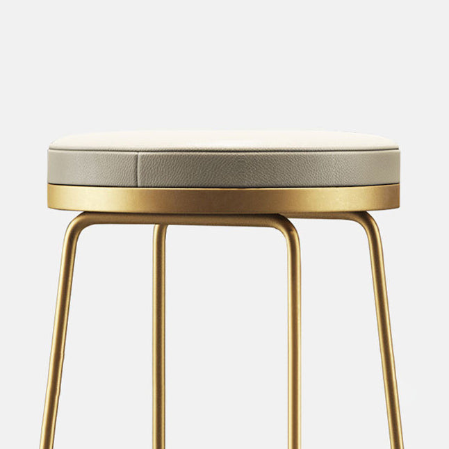 Tabouret de bar rond à comptoir moderne tabouret de bar en cuir sans arme sans repose-pied