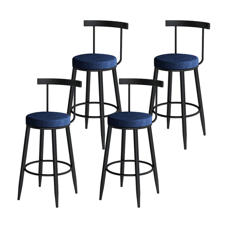 Moderne Theke rund Barhocker Armless Velvet Bar Stuhl mit Footstützeneisenbasis