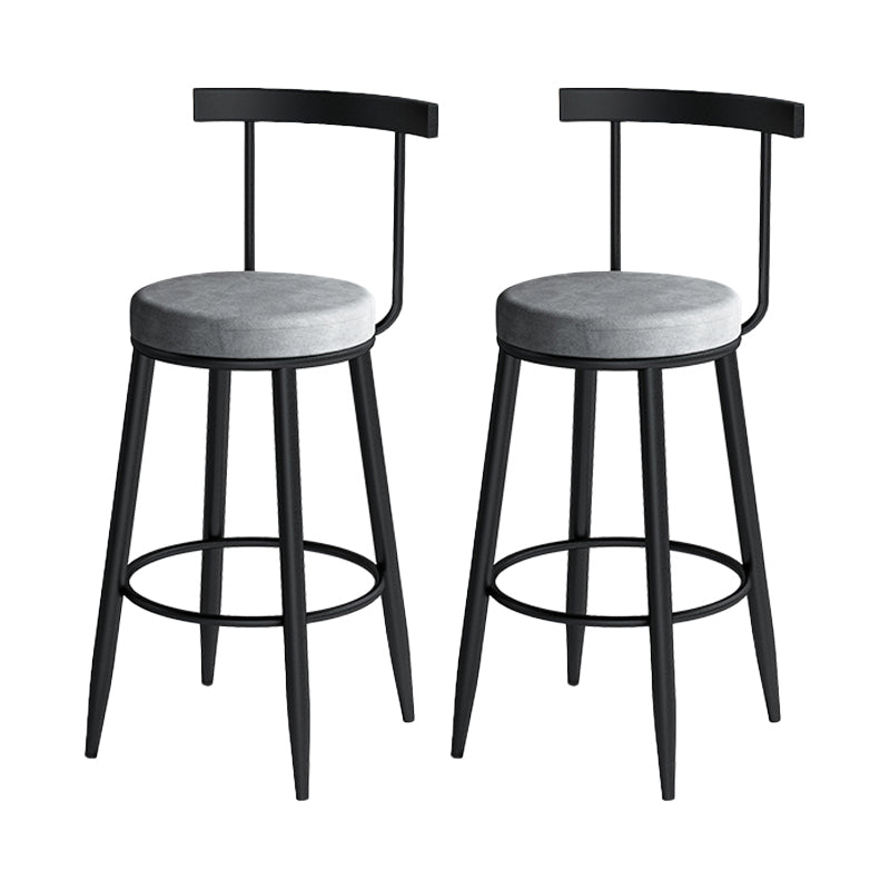 Moderne Theke rund Barhocker Armless Velvet Bar Stuhl mit Footstützeneisenbasis