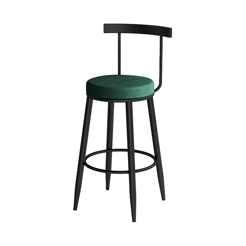 Moderne Theke rund Barhocker Armless Velvet Bar Stuhl mit Footstützeneisenbasis