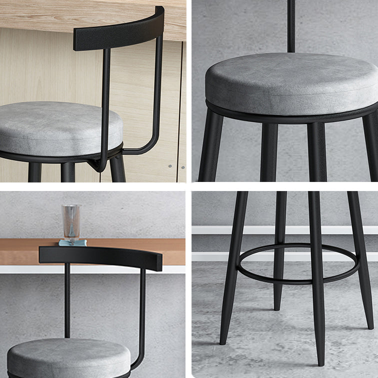 Moderne Theke rund Barhocker Armless Velvet Bar Stuhl mit Footstützeneisenbasis
