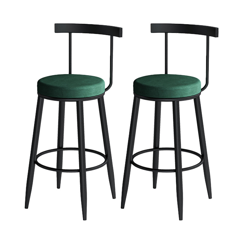 Moderne Theke rund Barhocker Armless Velvet Bar Stuhl mit Footstützeneisenbasis