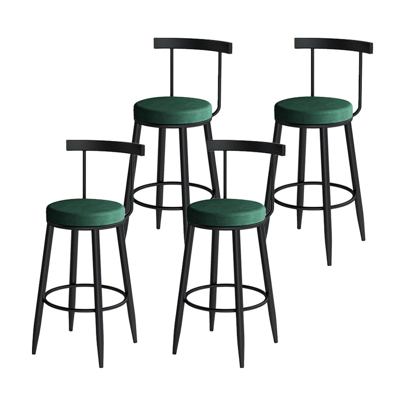 Moderne Theke rund Barhocker Armless Velvet Bar Stuhl mit Footstützeneisenbasis