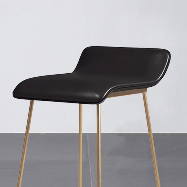 Glam Counter Barhocker, runder Barhocker, armloser Leder-Barhocker mit Fußstütze, Eisengestell