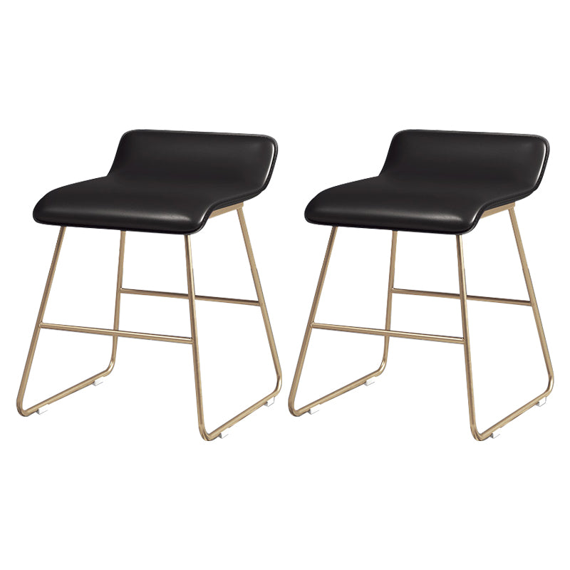 Glam Counter Barhocker, runder Barhocker, armloser Leder-Barhocker mit Fußstütze, Eisengestell