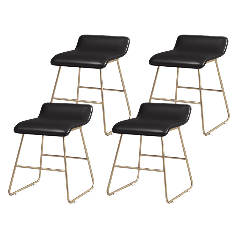 Glam Counter Barhocker, runder Barhocker, armloser Leder-Barhocker mit Fußstütze, Eisengestell