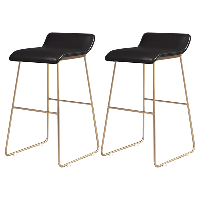 Glam Counter Barhocker, runder Barhocker, armloser Leder-Barhocker mit Fußstütze, Eisengestell