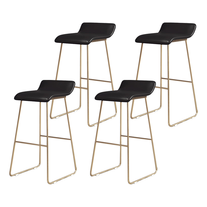 Glam Counter Barhocker, runder Barhocker, armloser Leder-Barhocker mit Fußstütze, Eisengestell