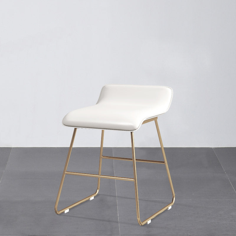 Glam Counter Barhocker, runder Barhocker, armloser Leder-Barhocker mit Fußstütze, Eisengestell