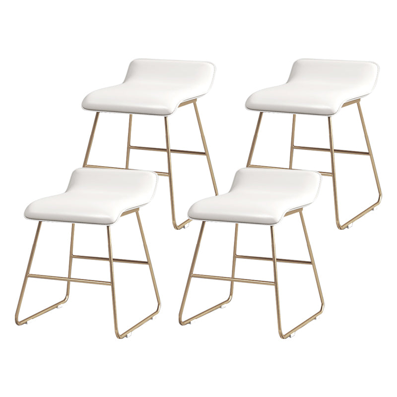 Glam Counter Barhocker, runder Barhocker, armloser Leder-Barhocker mit Fußstütze, Eisengestell
