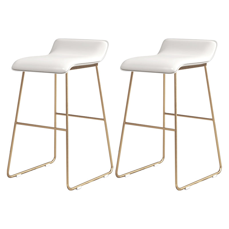 Glam Counter Barhocker, runder Barhocker, armloser Leder-Barhocker mit Fußstütze, Eisengestell