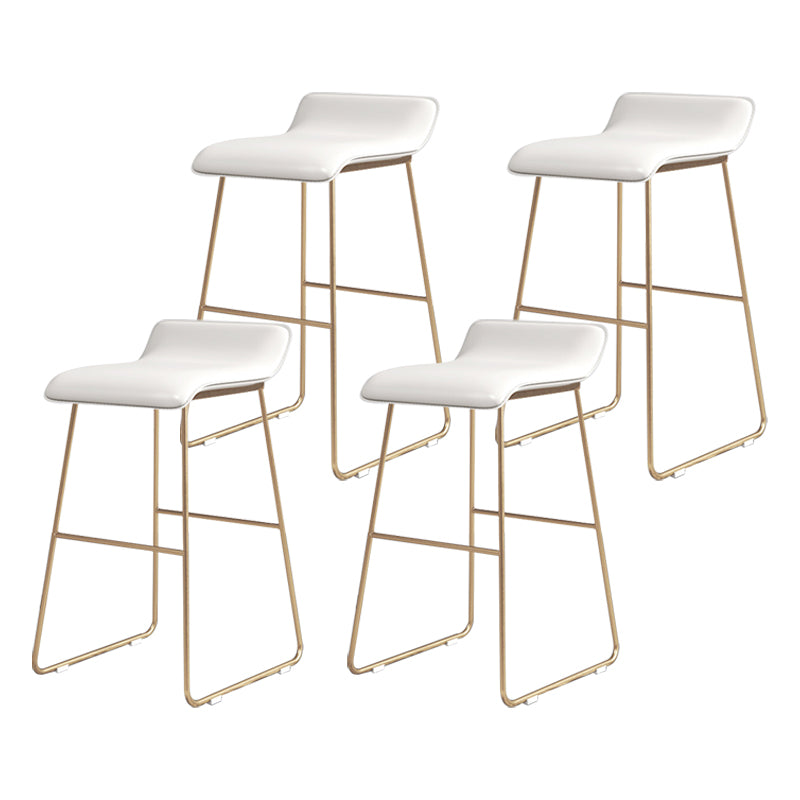 Glam Counter Barhocker, runder Barhocker, armloser Leder-Barhocker mit Fußstütze, Eisengestell