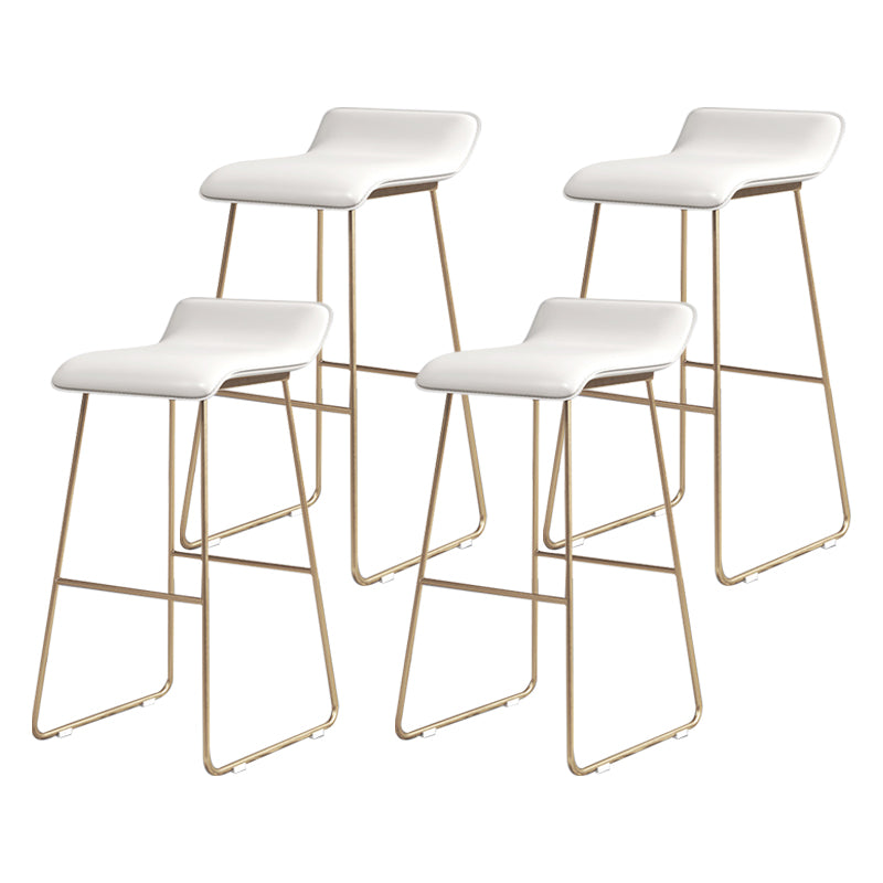 Glam Counter Barhocker, runder Barhocker, armloser Leder-Barhocker mit Fußstütze, Eisengestell