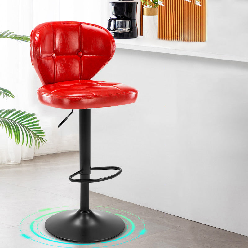 Moderner, anhebbarer, drehbarer Barhocker aus Stahl für den Haushalt mit Kissen und Pedal