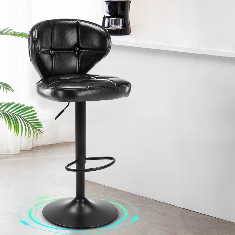 Moderner, anhebbarer, drehbarer Barhocker aus Stahl für den Haushalt mit Kissen und Pedal