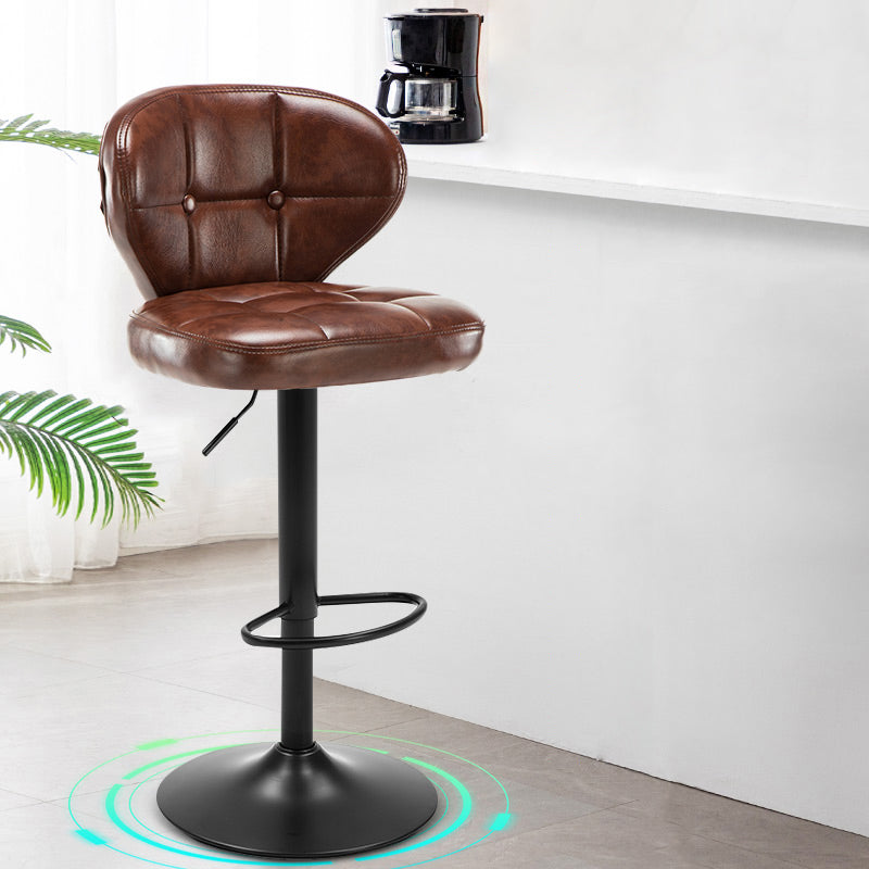 Moderner, anhebbarer, drehbarer Barhocker aus Stahl für den Haushalt mit Kissen und Pedal