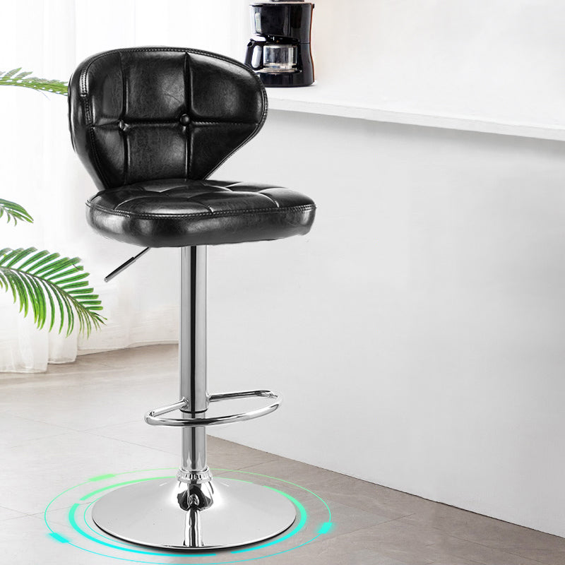 Moderner, anhebbarer, drehbarer Barhocker aus Stahl für den Haushalt mit Kissen und Pedal