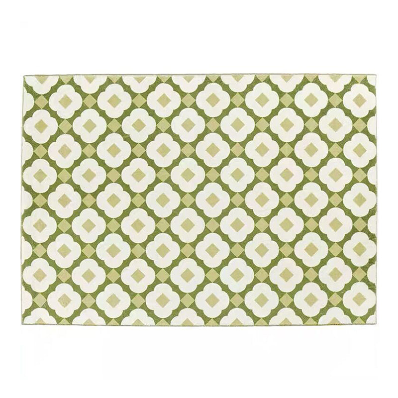 Modern Floral Print Rug Polyster Rug Stain Resistant Indoor Rug for Living Room