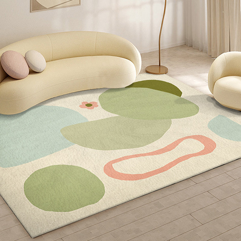 Color Block Carpet Polyster Rug Stain Resistant Indoor Rug for Living Room