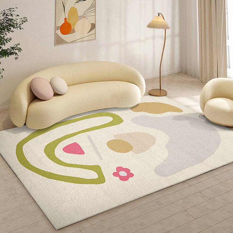 Color Block Carpet Polyster Rug Stain Resistant Indoor Rug for Living Room