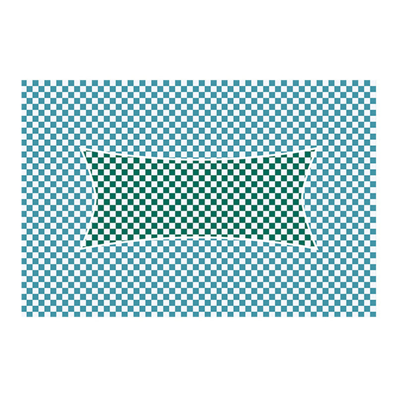 Simple Green and White Plaid Carpet Indoor Carpet Polyester Non-Slip Backing Rug