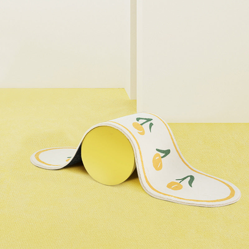 Yellow Flowers Rug Polyester Rug Area Carpet Anti-Slip Washable Rug for Living Room