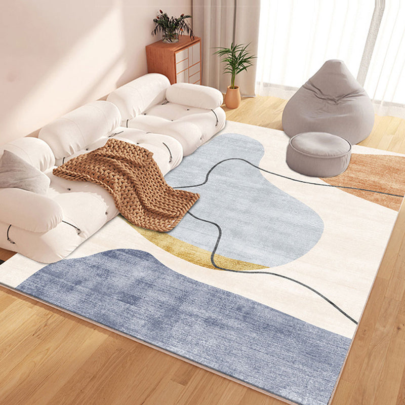 Contemporary Rug Polyester Rug Anti-Slip Backing Carpet for Living Room