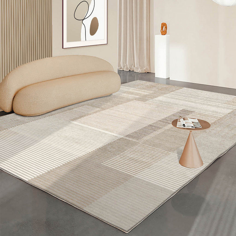 Contemporary Rug Polyester Simple Rug Non-Slip Backing Rug for Home Decor