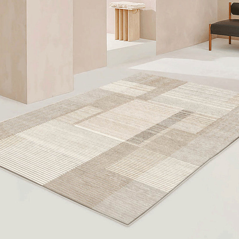 Contemporary Rug Polyester Simple Rug Non-Slip Backing Rug for Home Decor