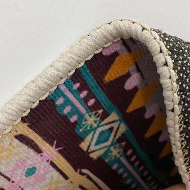 Colorful Checkered Rug Indoor Carpet Polyester Non-Slip Backing Rug for Living Room