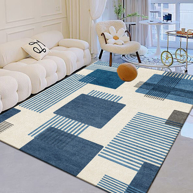 Green Graphic Rug Polyester Simple Rug Washable Area Rug for Living Room