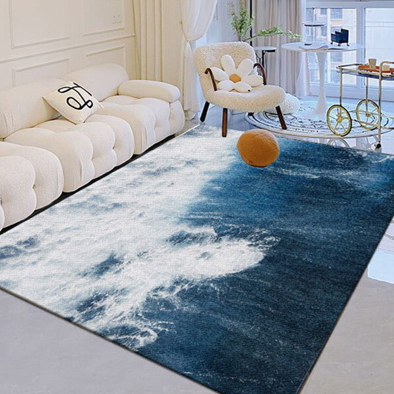 Green Graphic Rug Polyester Simple Rug Washable Area Rug for Living Room