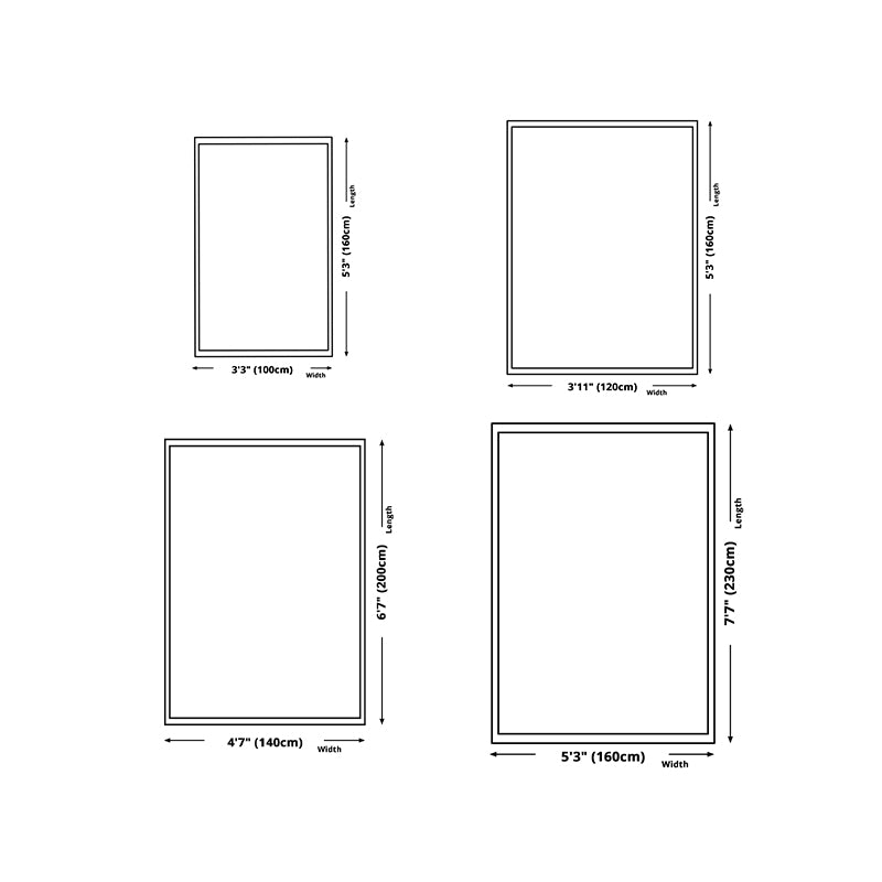 Green Graphic Rug Polyester Simple Rug Washable Area Rug for Living Room